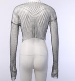 See-Through Crystal Diamond Fishnet