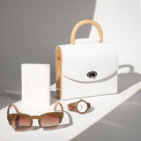 SET AURORA WHITE SAFFIANO - Blackwoodbags