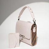 SET GLORIA BEIGE CROCO - Blackwoodbags