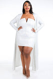 Shawnda dress and cardigan set in white