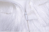 Spaghetti straps fringe white midi dress