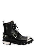 Studded punk ankle-boots