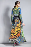 Tiger print maxi dress