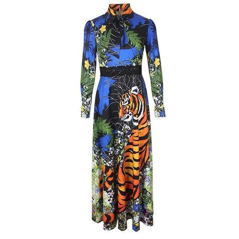 Tiger print maxi dress