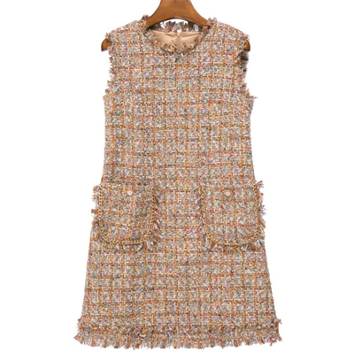 Classy Tweed Mini Dress and Jacket Set