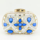 White beaded embellished clutch