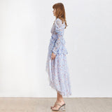 ZEFIR asymmetric floral midi dress